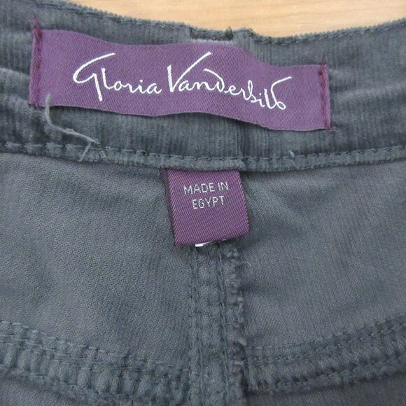 Gloria Vanderbilt Womens Pants Sz8 Average 5-Pocket Gray Corduroy Cotton Stretch - Picture 3 of 8